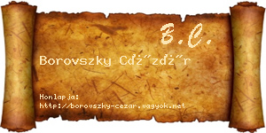 Borovszky Cézár névjegykártya